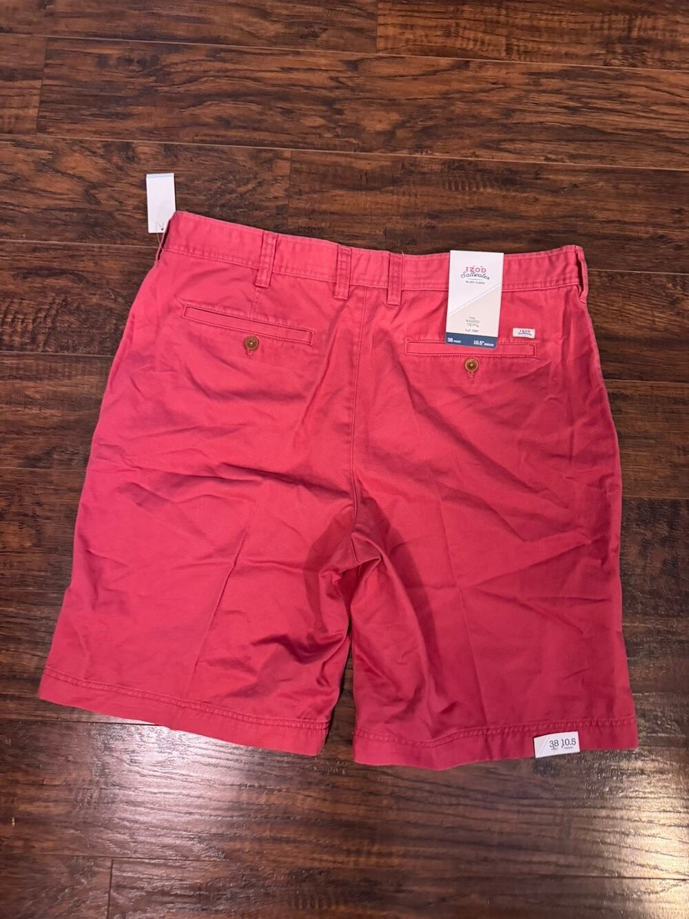 IZOD Saltwater Men’s Stretch Chino Shorts - Salmon Coral Sz:38